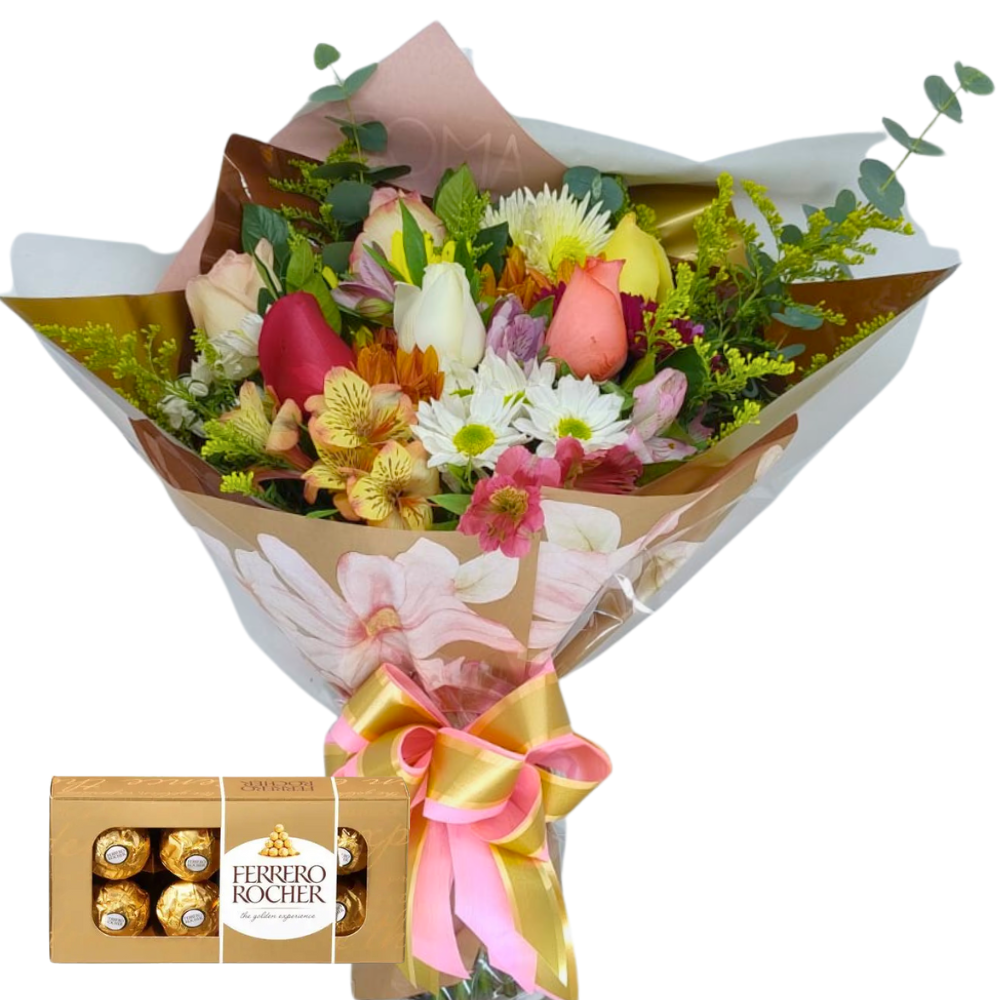 Buqu� Flor do Campo Grande com Ferrero