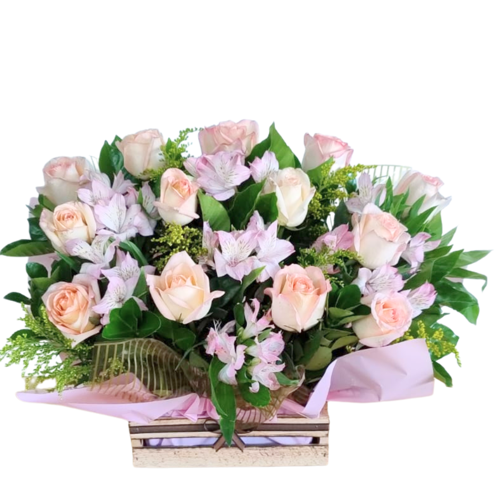 Arranjo 12 Rosas Rosadas