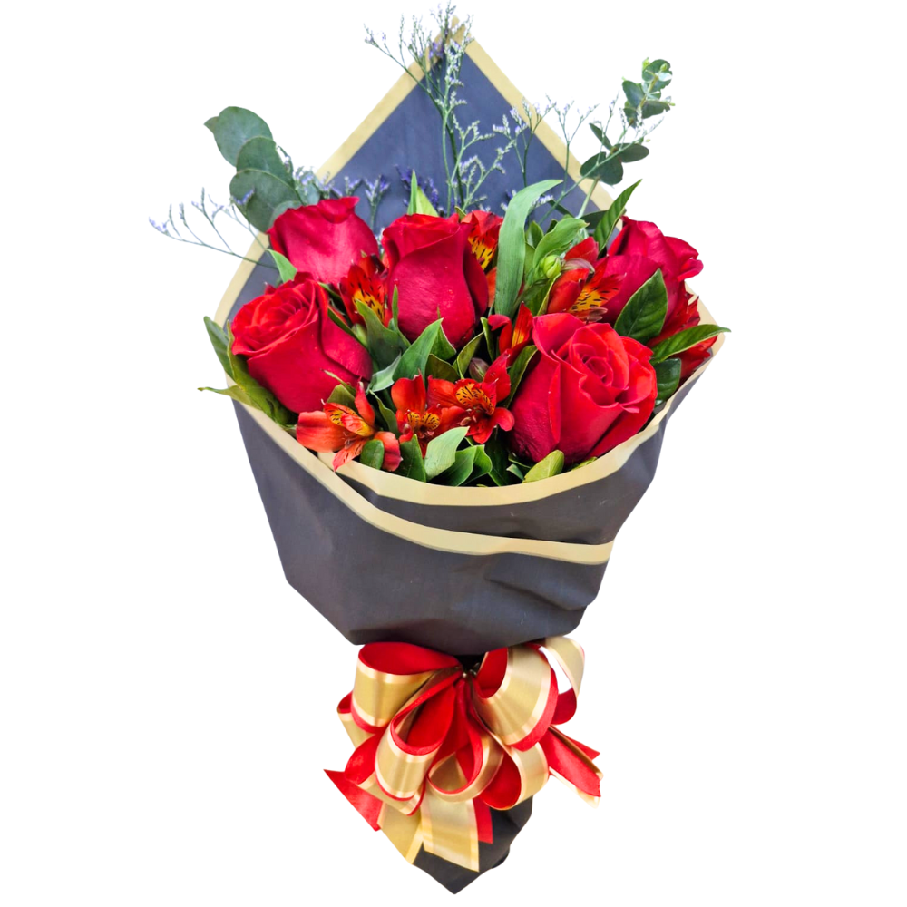 Buqu� Cl�ssico 5 Rosas  Vermelhas