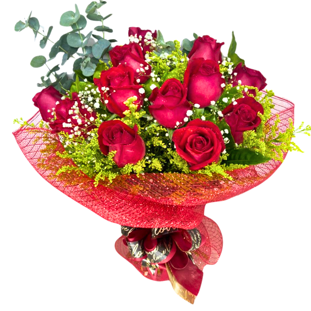 Buqu� Classico 12 Rosas Vermelhas