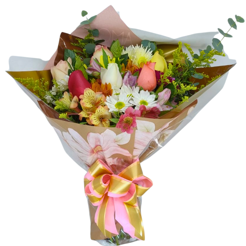 Buqu� Grande - Flor do Campo e Rosas 