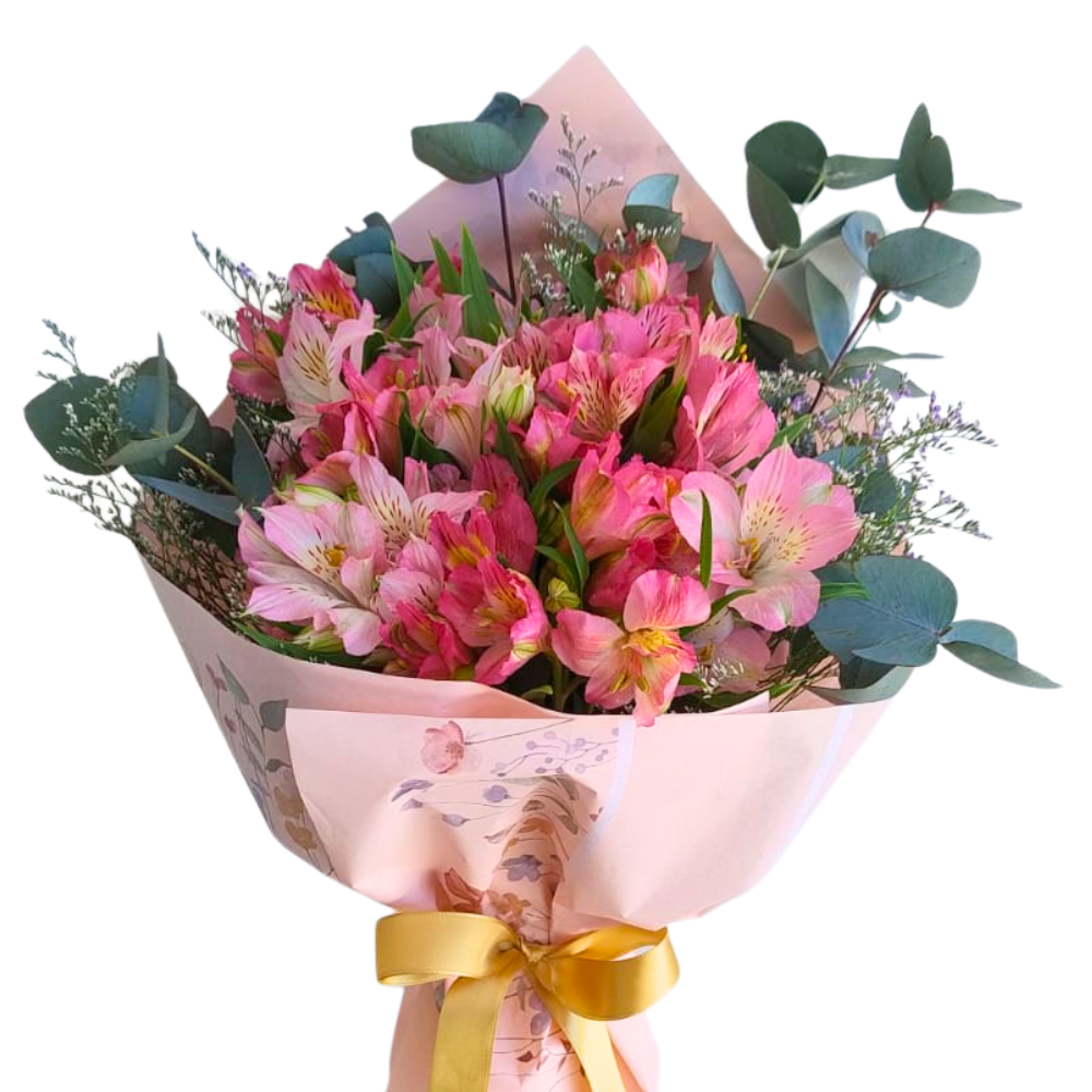 Buqu� M�dio de Astrom�lias Rosadas 