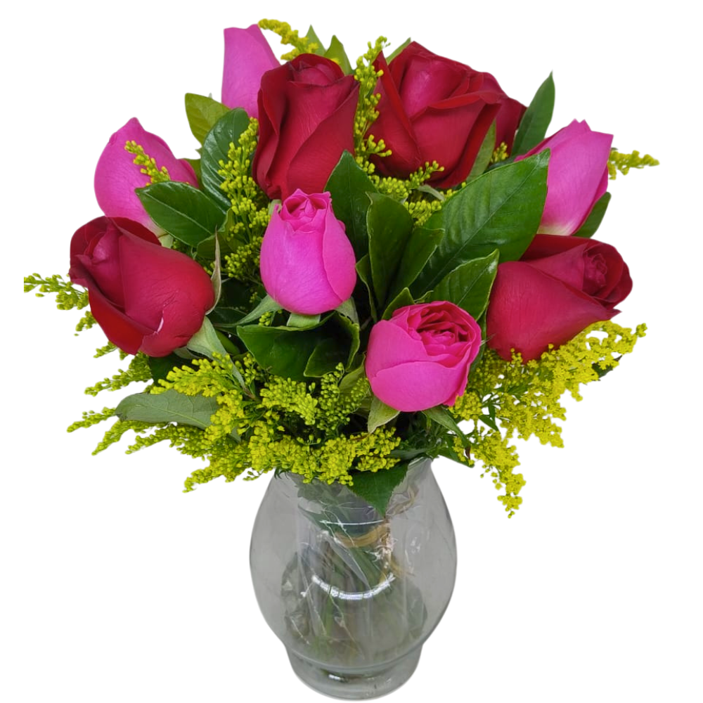 Arranjo De Rosas No Vidro 